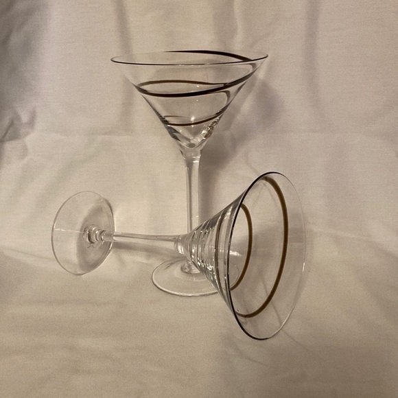 Pier 1 Martini Cocktail Cosmopolitan Drink Glass White Criss Cross Lines - Picture 1 of 3